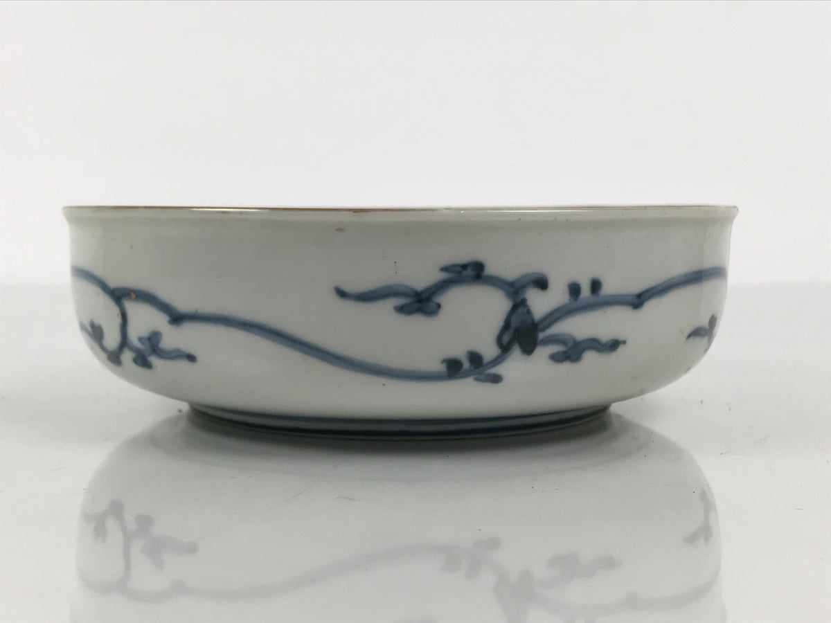 Japanese Porcelain Bowl Chubachi Vtg Side Dish White Blue Red Gold Leaf Y627-KT - Bowl-chidorivintage.com