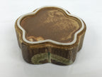 Japanese Oribe Ceramic Snack Bowl Lidded Kashiki Pottery Plum Blossom Brown Y582-KT - Bowl-chidorivintage.com