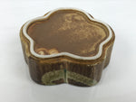 Japanese Oribe Ceramic Snack Bowl Lidded Kashiki Pottery Plum Blossom Brown Y582-KT - Bowl-chidorivintage.com