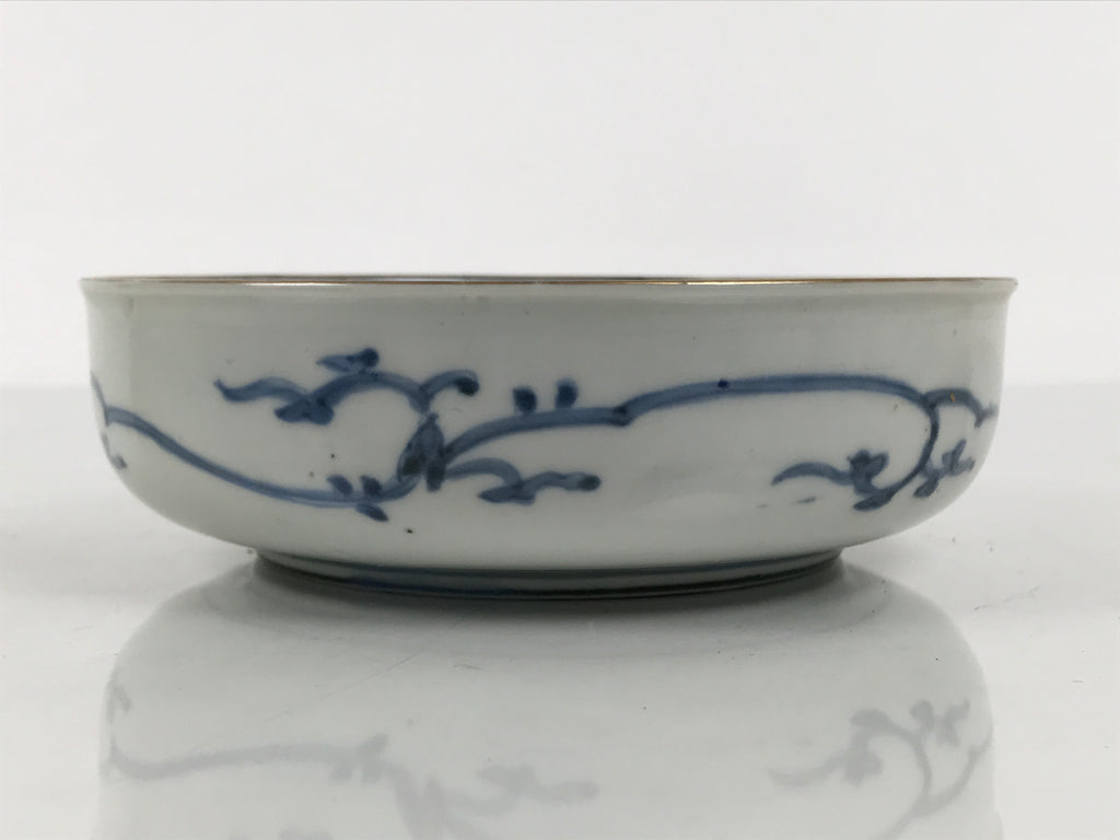 Japanese Porcelain Bowl Chubachi Vtg Side Dish White Blue Red Gold Leaf Y627-KT - Bowl-chidorivintage.com