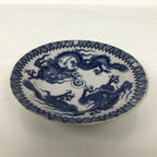 Japanese Porcelain Small Deep Plate Kozara Vtg Blue White Sometsuke Dragon Y579-KT - Plate-chidorivintage.com