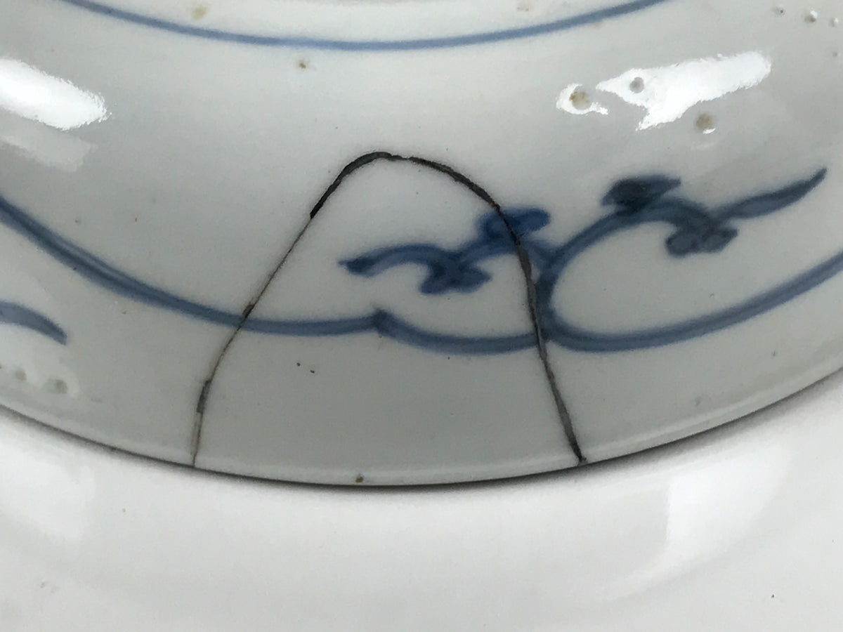 Japanese Porcelain Bowl Chubachi Vtg Side Dish White Blue Red Gold Leaf Y627-KT - Bowl-chidorivintage.com