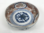 Japanese Porcelain Bowl Chubachi Vtg Side Dish White Blue Red Gold Leaf Y628-KT - Bowl-chidorivintage.com