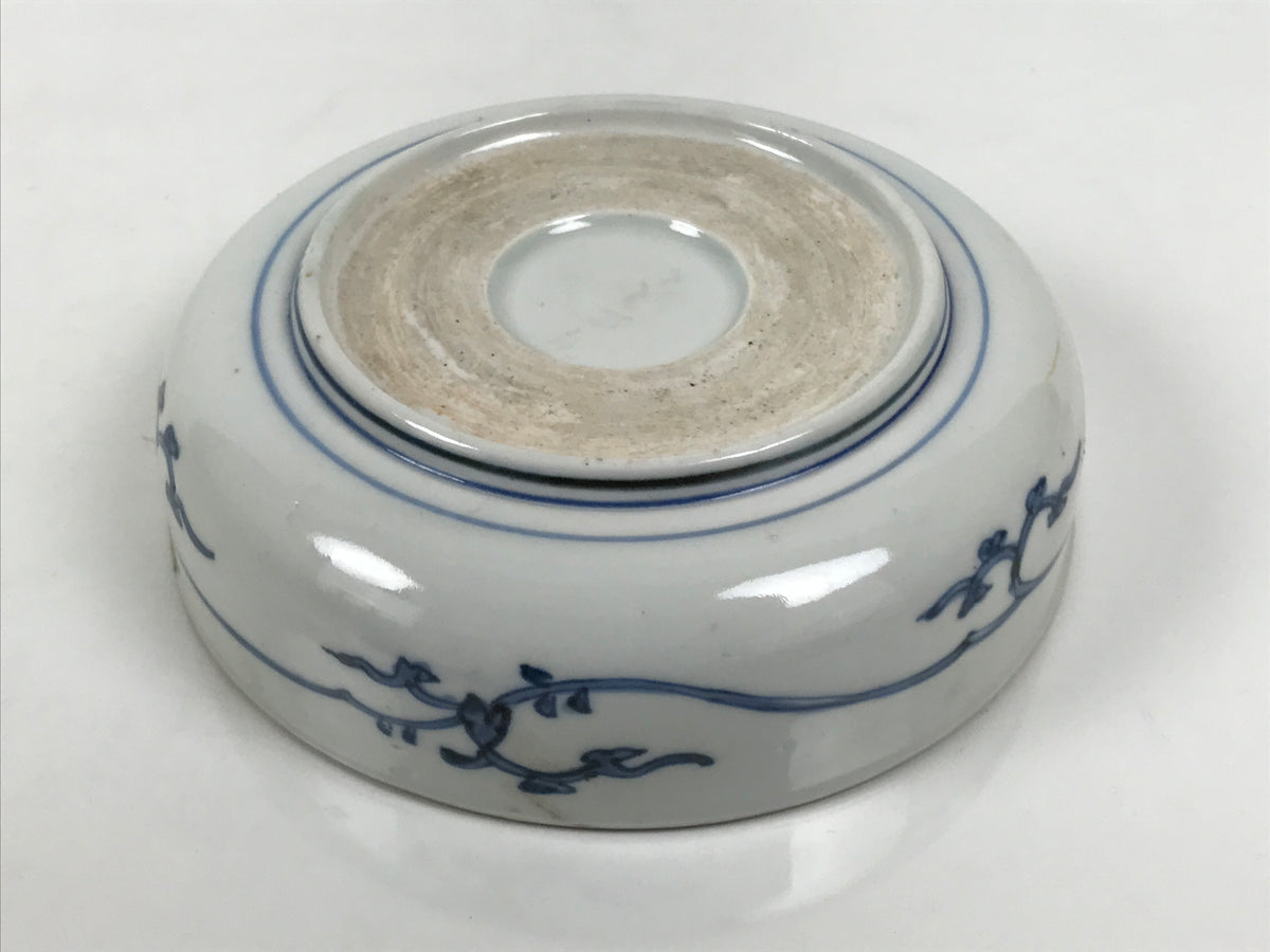 Japanese Porcelain Bowl Chubachi Vtg Side Dish White Blue Red Gold Leaf Y628-KT - Bowl-chidorivintage.com