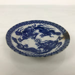 Japanese Porcelain Small Deep Plate Kozara Vtg Blue White Sometsuke Dragon Y580-KT - Plate-chidorivintage.com