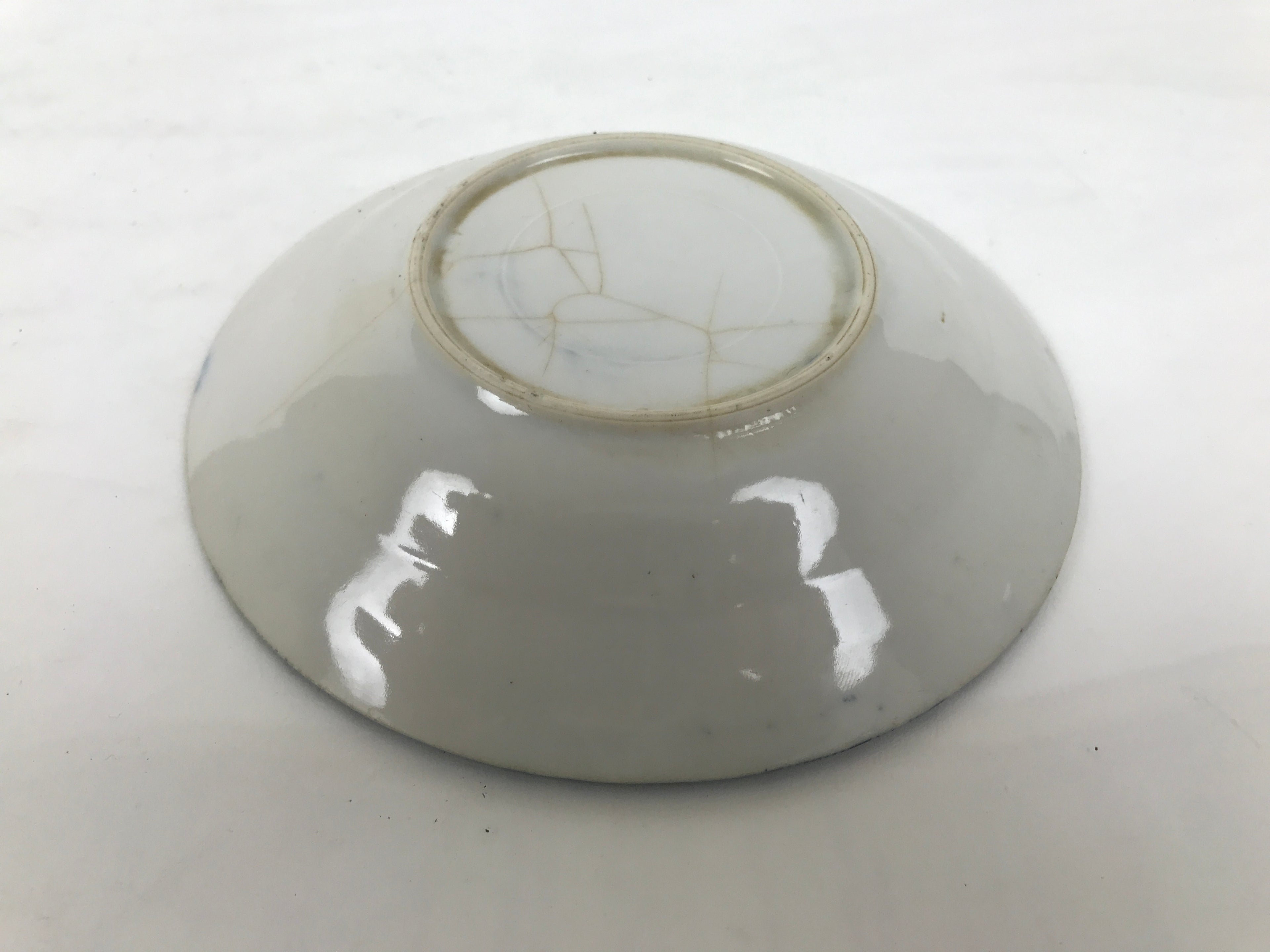 Japanese Porcelain Small Deep Plate Kozara Vtg Blue White Sometsuke Dragon Y580-KT - Plate-chidorivintage.com