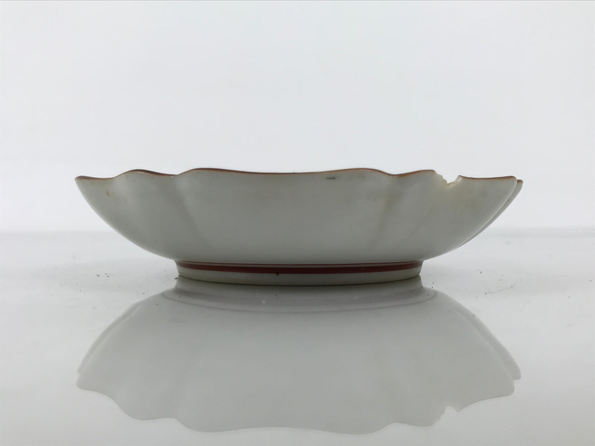 Japanese Kutani Porcelain Small Plate Kozara Vtg Floral Lattice Red Green Y629-KT - Plate-chidorivintage.com