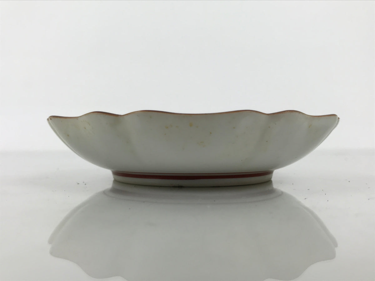 Japanese Kutani Porcelain Small Plate Kozara Vtg Floral Lattice Red Green Y629-KT - Plate-chidorivintage.com