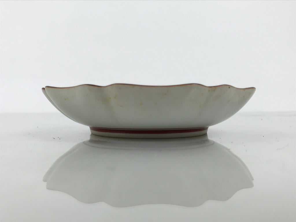 Japanese Kutani Porcelain Small Plate Kozara Vtg Floral Lattice Red Green Y629-KT - Plate-chidorivintage.com