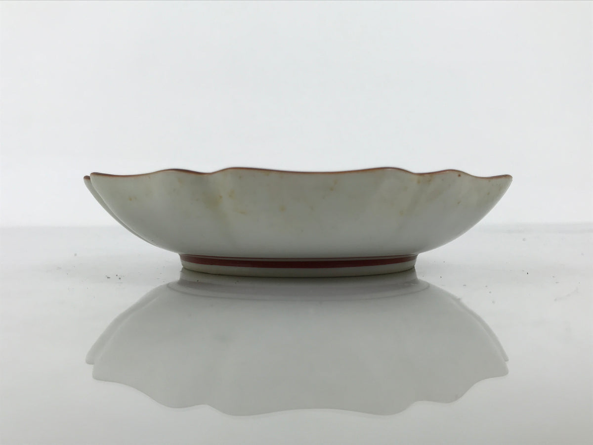 Japanese Kutani Porcelain Small Plate Kozara Vtg Floral Lattice Red Green Y629-KT - Plate-chidorivintage.com