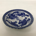 Japanese Porcelain Small Deep Plate Kozara Vtg Blue White Sometsuke Dragon Y581-KT - Plate-chidorivintage.com
