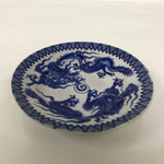 Japanese Porcelain Small Deep Plate Kozara Vtg Blue White Sometsuke Dragon Y581-KT - Plate-chidorivintage.com