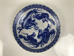 Japanese Porcelain Small Deep Plate Kozara Vtg Blue White Sometsuke Dragon Y581-KT - Plate-chidorivintage.com