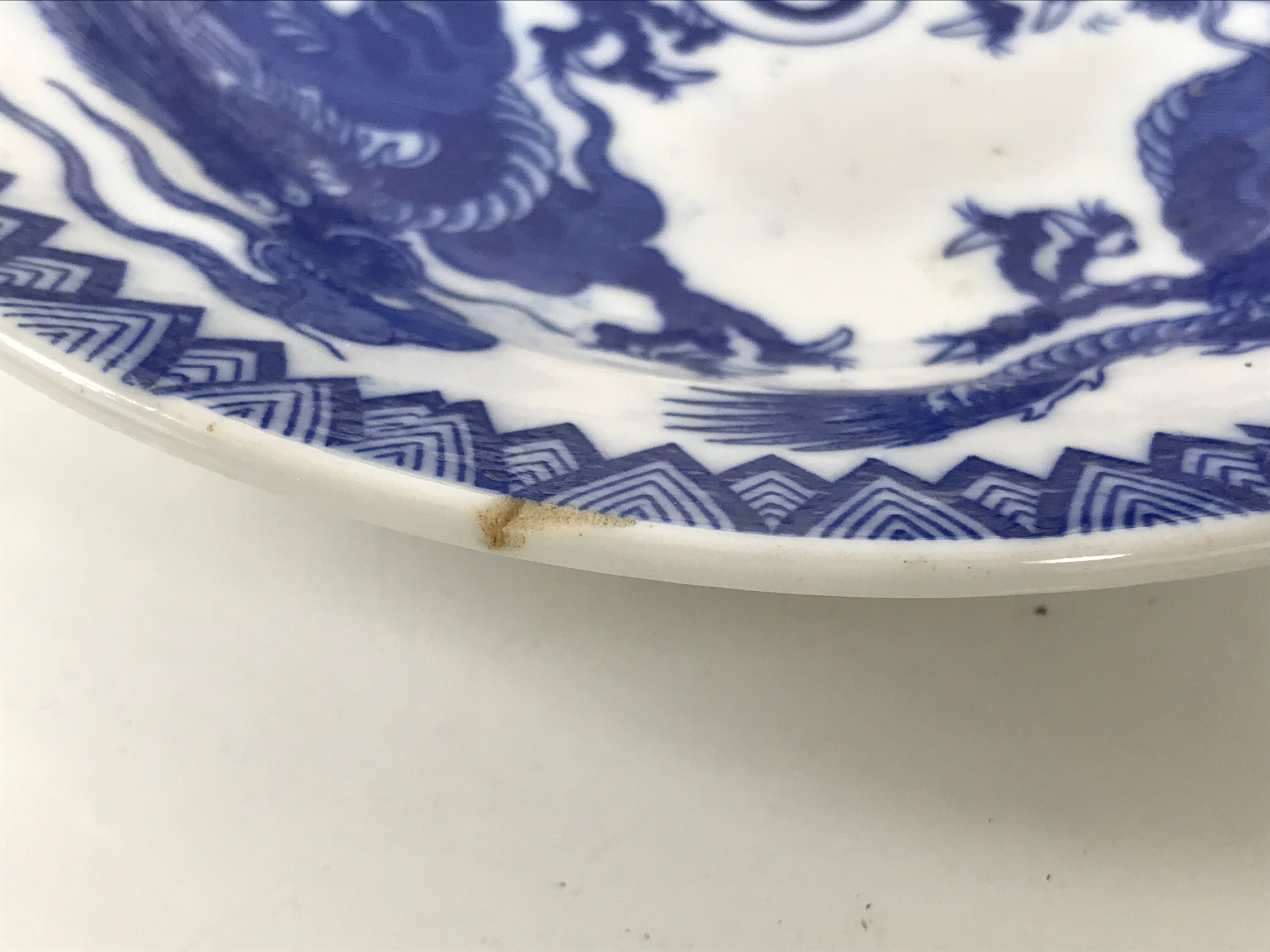 Japanese Porcelain Small Deep Plate Kozara Vtg Blue White Sometsuke Dragon Y581-KT - Plate-chidorivintage.com