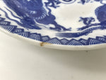 Japanese Porcelain Small Deep Plate Kozara Vtg Blue White Sometsuke Dragon Y581-KT - Plate-chidorivintage.com