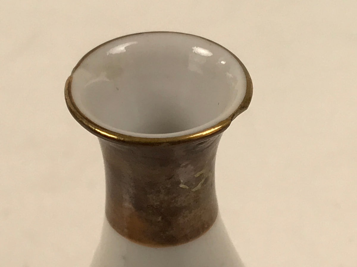 Japanese Kutani Porcelain Sake Bottle Tokkuri Vtg Kimono Woman Folding Fan TS930-KT - Sake Bottle-chidorivintage.com