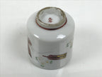 Japanese Kutani Ware Porcelain Yunomi Teacup Sencha Folding Fan White Red TC647-KT - Teacup-chidorivintage.com