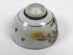 Japanese Kutani Ware Porcelain Yunomi Teacup Vtg Sencha Folding Fan Gold TC648-KT - Teacup-chidorivintage.com