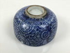 Japanese Sometsuke Porcelain Teacup Yunomi Vtg White Blue Circle Floral TC649-KT - Teacup-chidorivintage.com