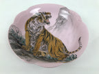 Japanese Porcelain Large Plate Vtg Tiger Shunga Bottom Pink Ozara Display Y586-KT - Plate-chidorivintage.com