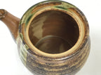 Japanese Oribe Ware Ceramic Soy Sauce Dispenser Shoyusashi Pot Brown Green Y577-KT - Pot-chidorivintage.com