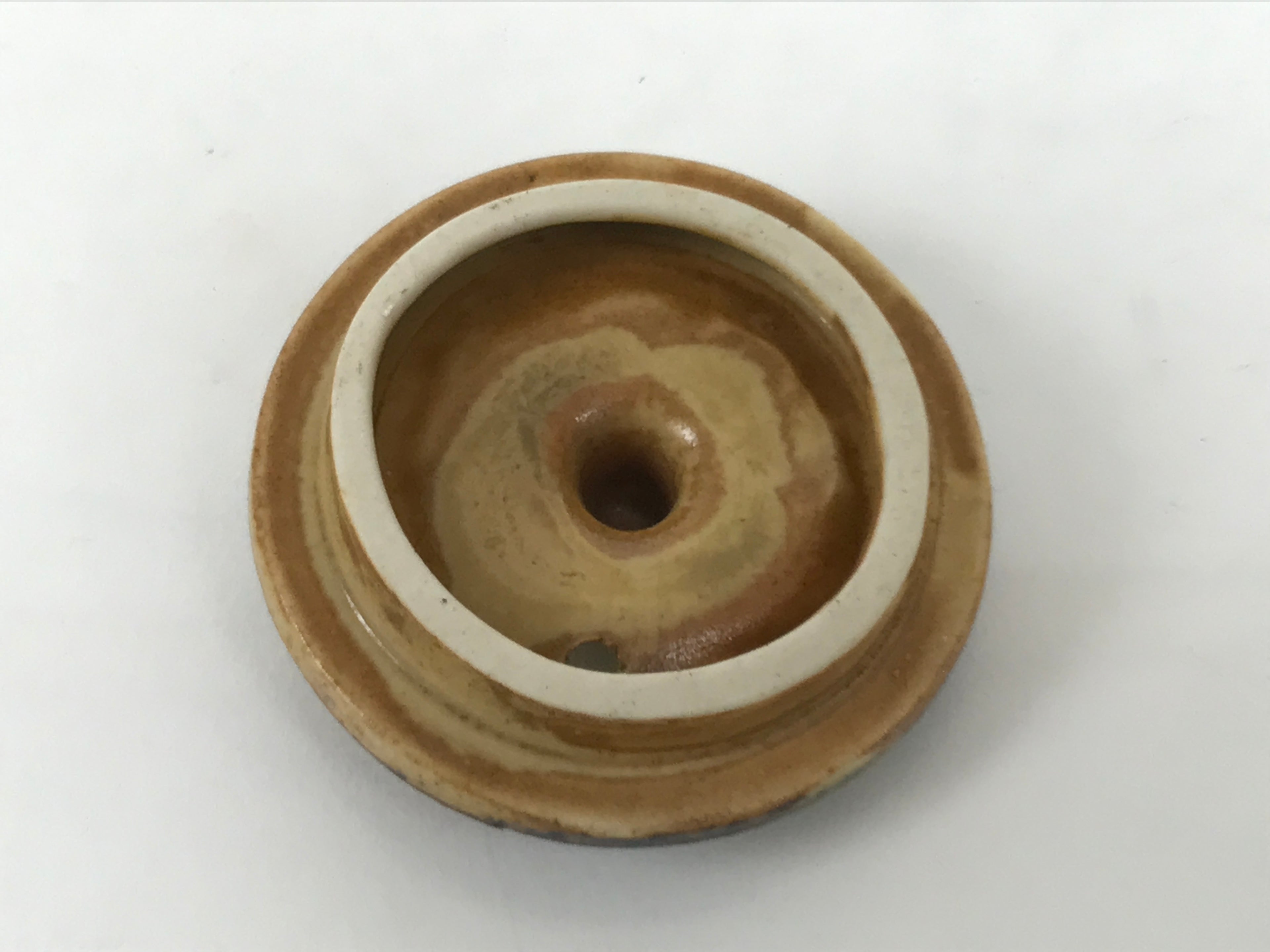 Japanese Oribe Ware Ceramic Soy Sauce Dispenser Shoyusashi Pot Brown Green Y577-KT - Pot-chidorivintage.com