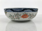 Japanese Ceramic Round Large Imari Bowl Vtg Flowers Butterflies Brown Green Y587-KT - Bowl-chidorivintage.com