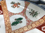 Japanese Ceramic Round Large Imari Bowl Vtg Flowers Butterflies Brown Green Y587-KT - Bowl-chidorivintage.com
