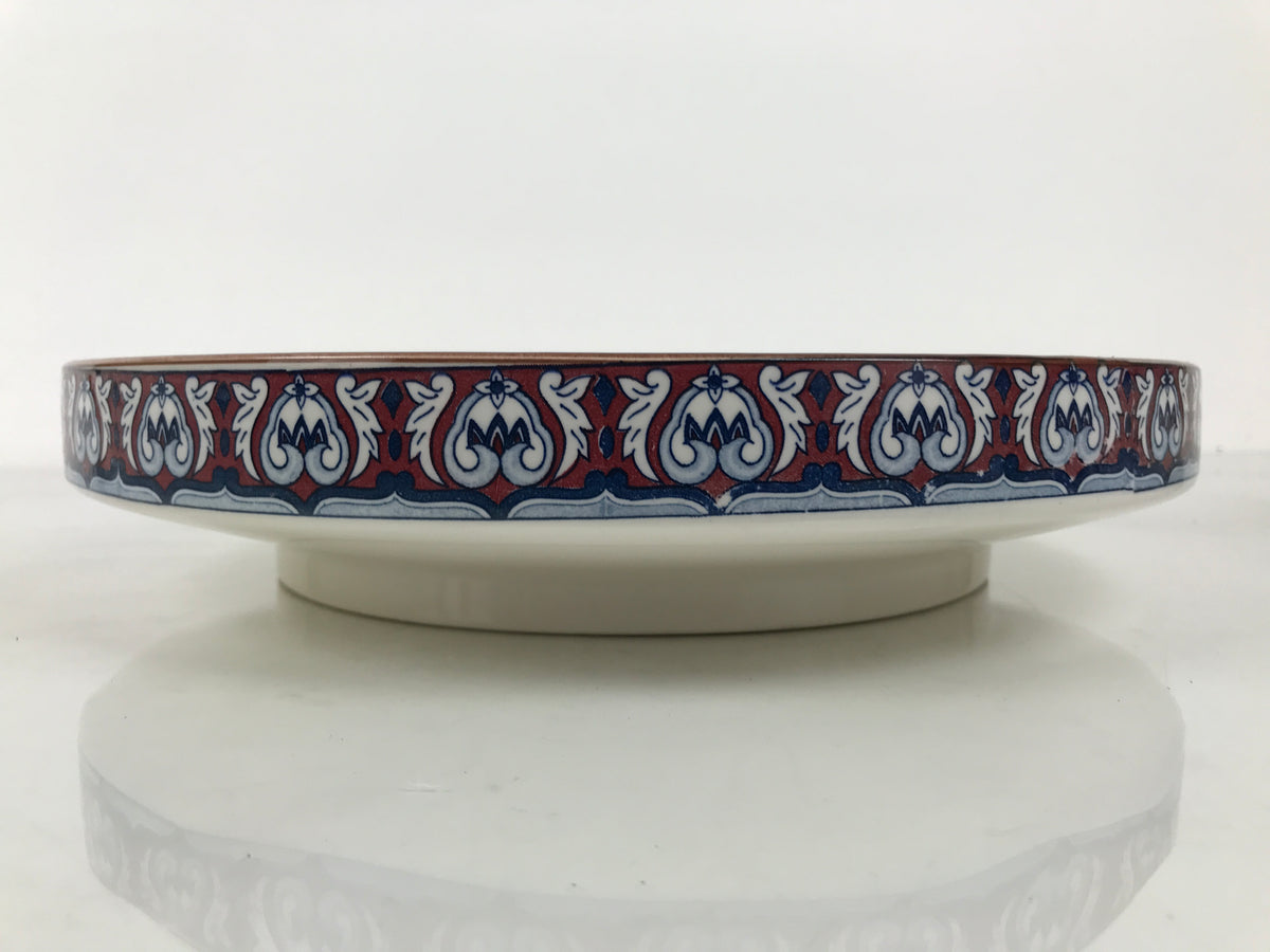 Japanese Ceramic Large Plate Vtg Flower Boat Moon Ozara Tray Dish Blue Y588-KT - Plate-chidorivintage.com
