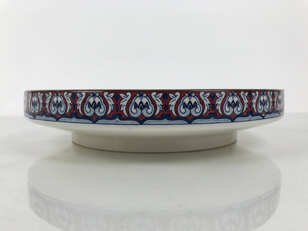 Japanese Ceramic Large Plate Vtg Flower Boat Moon Ozara Tray Dish Blue Y588-KT - Plate-chidorivintage.com