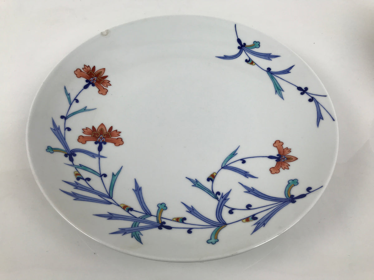 Japanese Porcelain Large Plate Vtg Flower Nadeshiko Sometsuke Tray Dish Y589-KT - Plate-chidorivintage.com