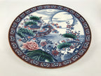 Japanese Ceramic Large Plate Vtg Flower Boat Moon Ozara Tray Dish Blue Y590-KT - Plate-chidorivintage.com