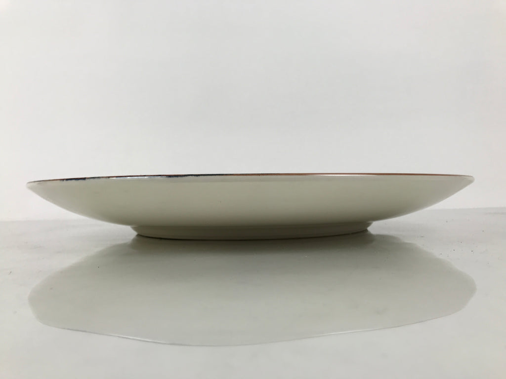 Japanese Ceramic Large Plate Vtg Flower Boat Moon Ozara Tray Dish Blue Y590-KT - Plate-chidorivintage.com