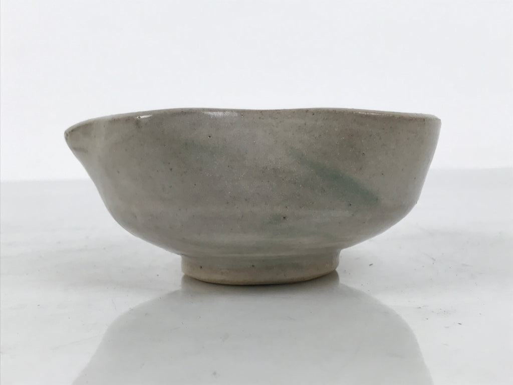 Japanese Ceramic Water Cooling Bowl Vtg Yuzamashi Katakuchi Light Gray Y578-KT - Bowl-chidorivintage.com