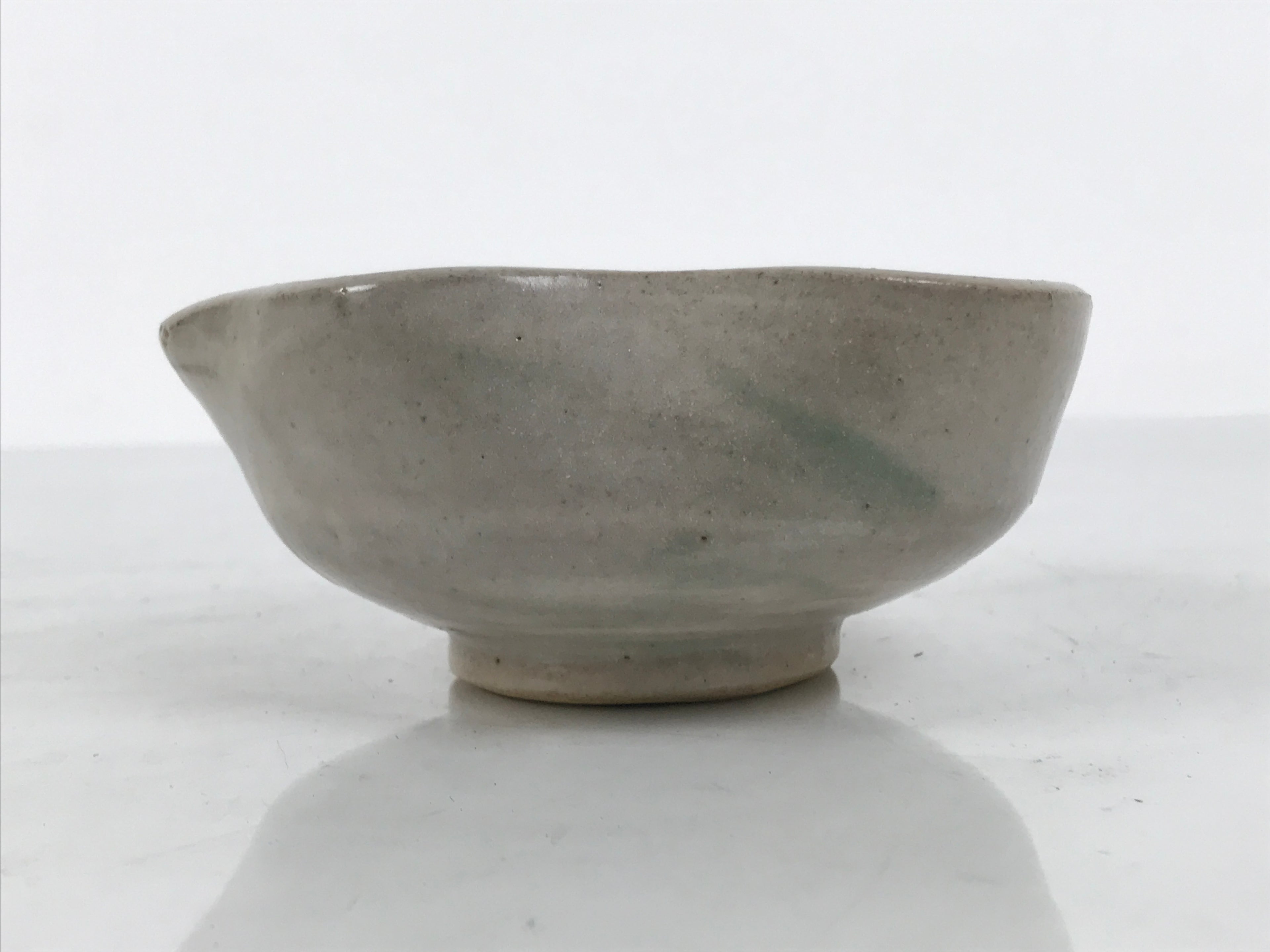 Japanese Ceramic Water Cooling Bowl Vtg Yuzamashi Katakuchi Light Gray Y578-KT - Bowl-chidorivintage.com