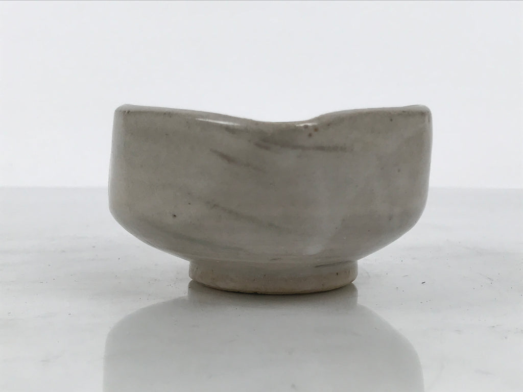 Japanese Ceramic Water Cooling Bowl Vtg Yuzamashi Katakuchi Light Gray Y578-KT - Bowl-chidorivintage.com