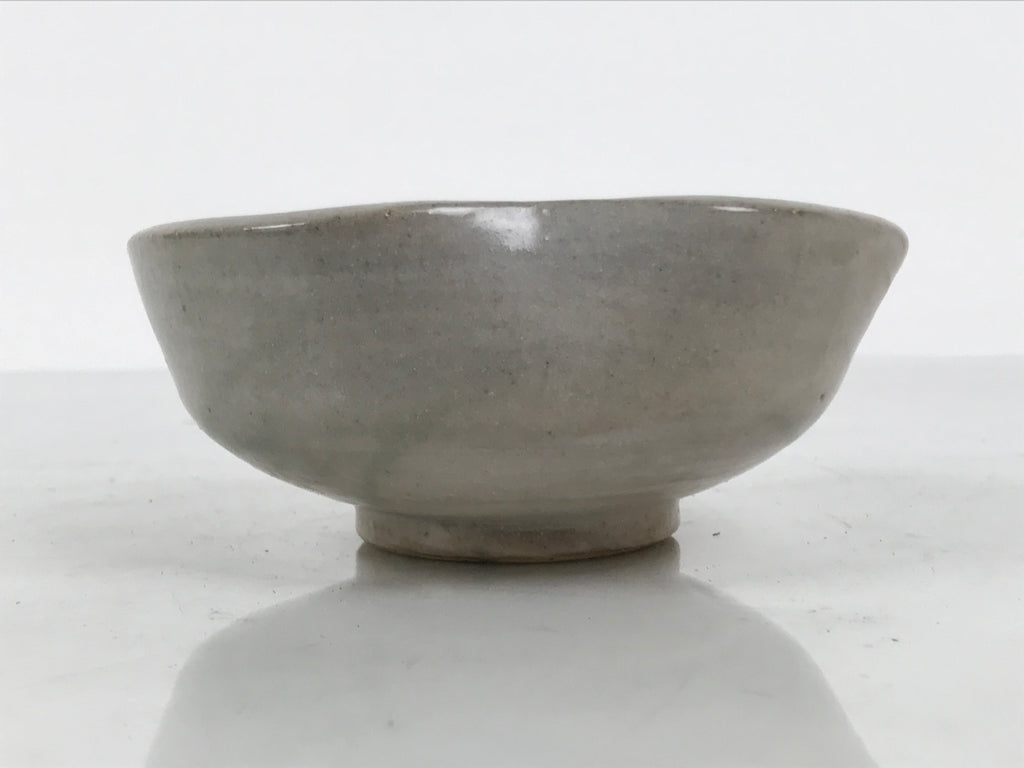 Japanese Ceramic Water Cooling Bowl Vtg Yuzamashi Katakuchi Light Gray Y578-KT - Bowl-chidorivintage.com