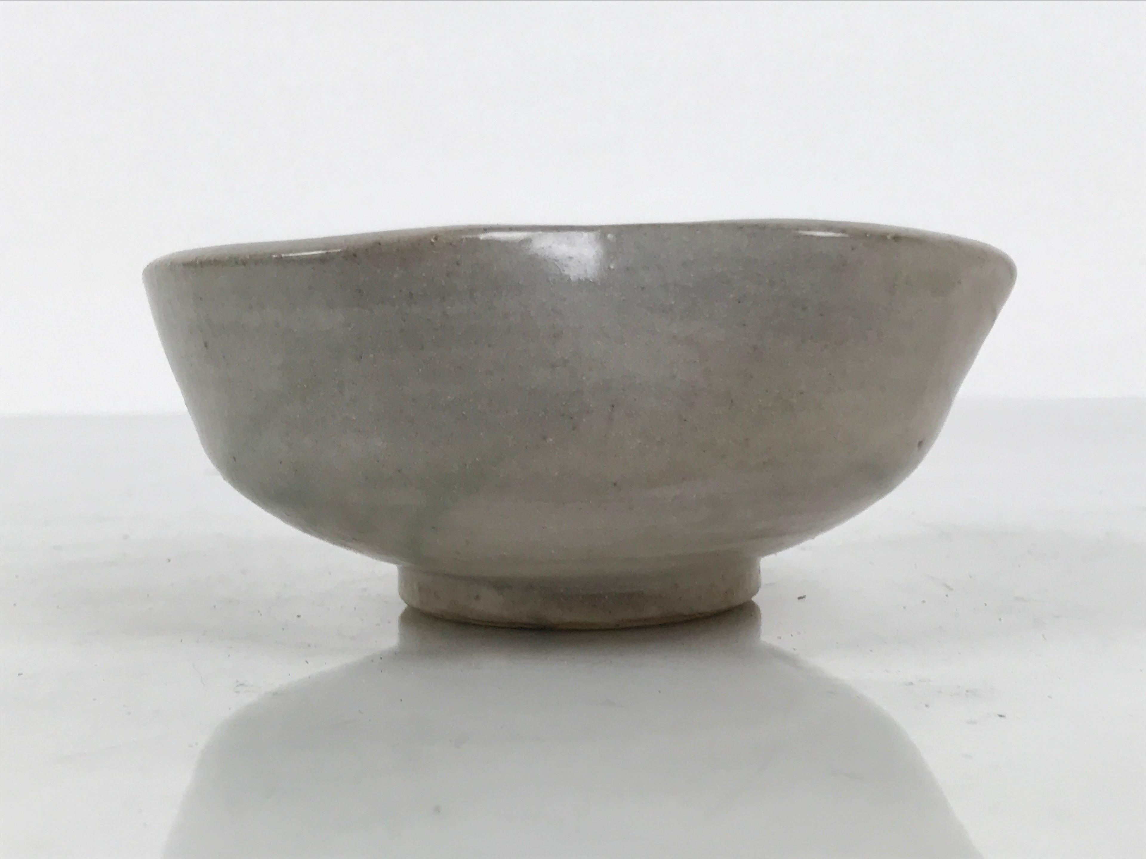 Japanese Ceramic Water Cooling Bowl Vtg Yuzamashi Katakuchi Light Gray Y578-KT - Bowl-chidorivintage.com