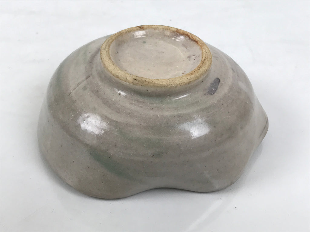 Japanese Ceramic Water Cooling Bowl Vtg Yuzamashi Katakuchi Light Gray Y578-KT - Bowl-chidorivintage.com