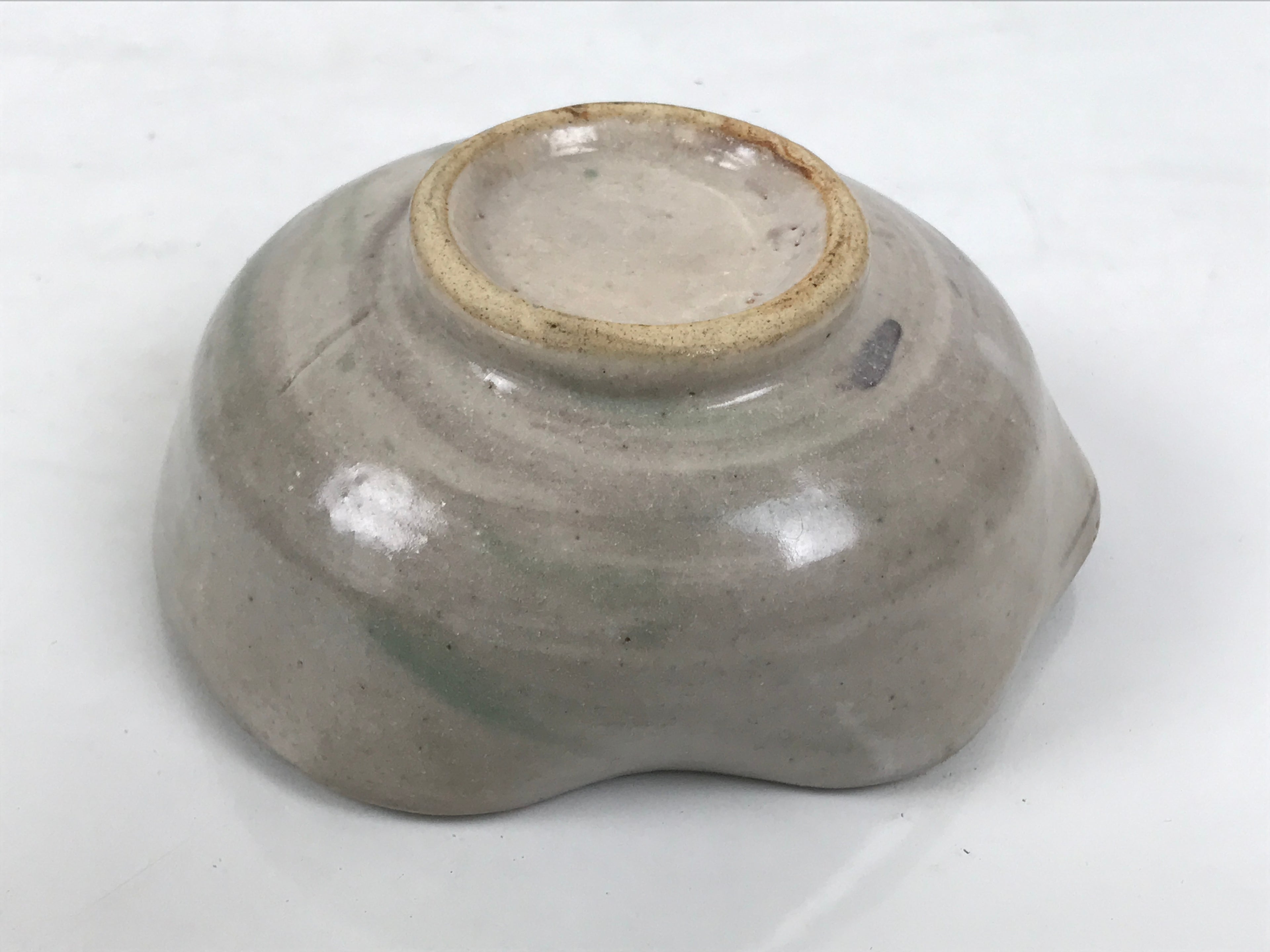 Japanese Ceramic Water Cooling Bowl Vtg Yuzamashi Katakuchi Light Gray Y578-KT - Bowl-chidorivintage.com