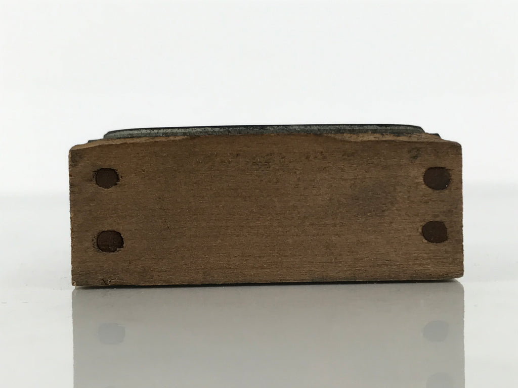 Japanese Metal Stamp Vtg Circle Double Line Showa Office Stationary Wood HS377-OT - Hanko-chidorivintage.com