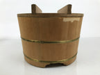 Japanese Large Handcrafted Lidded Wooden Oke Bucket Vtg Water Rice Storage BK64-OT - Wood-chidorivintage.com