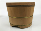 Japanese Large Handcrafted Lidded Wooden Oke Bucket Vtg Water Rice Storage BK64-OT - Wood-chidorivintage.com