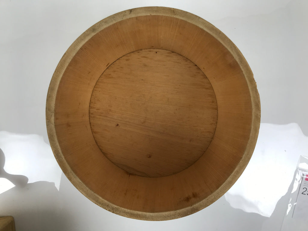Japanese Large Handcrafted Lidded Wooden Oke Bucket Vtg Water Rice Storage BK64-OT - Wood-chidorivintage.com