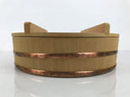 Japanese Handmade Wooden Oke Bucket Sushioke Hangiri Vtg Lidded Handai BK65-OT - Wood-chidorivintage.com