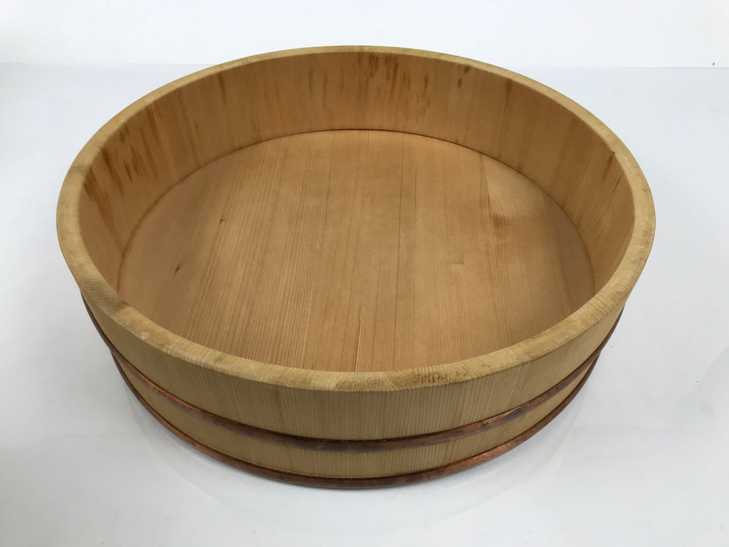 Japanese Handmade Wooden Oke Bucket Sushioke Hangiri Vtg Lidded Handai BK65-OT - Wood-chidorivintage.com