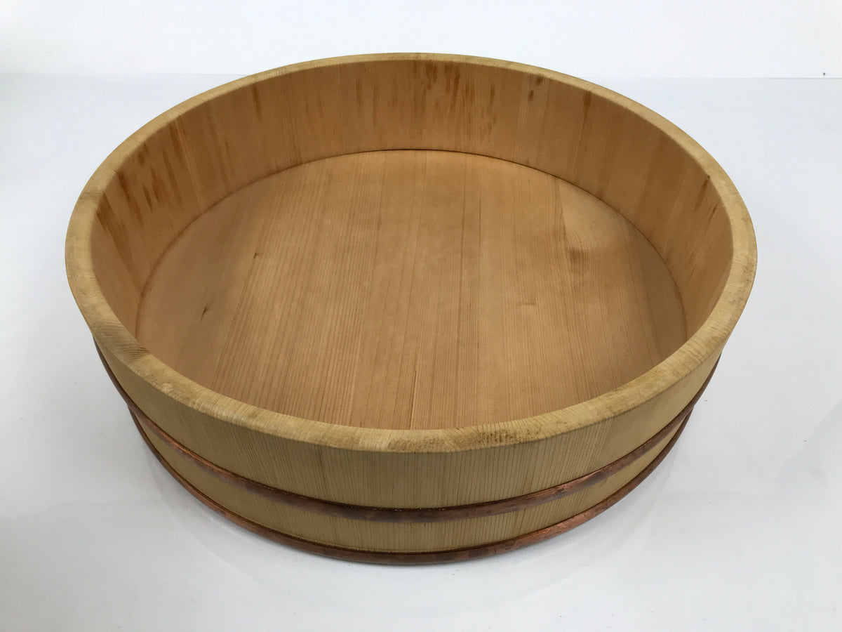 Japanese Handmade Wooden Oke Bucket Sushioke Hangiri Vtg Lidded Handai BK65-OT - Wood-chidorivintage.com