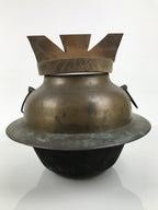 Japanese Metal Kettle Chagama Water Pot Vtg Tea Ceremony Wooden Lid C38-KT - Kettle-chidorivintage.com