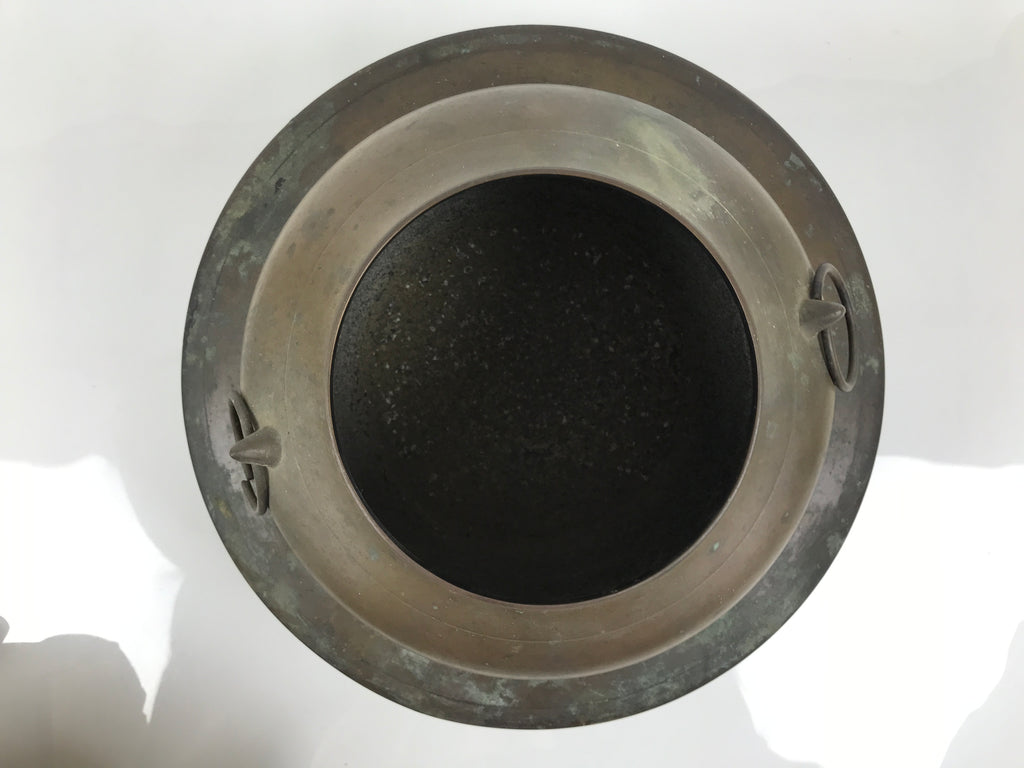 Japanese Metal Kettle Chagama Water Pot Vtg Tea Ceremony Wooden Lid C38-KT - Kettle-chidorivintage.com