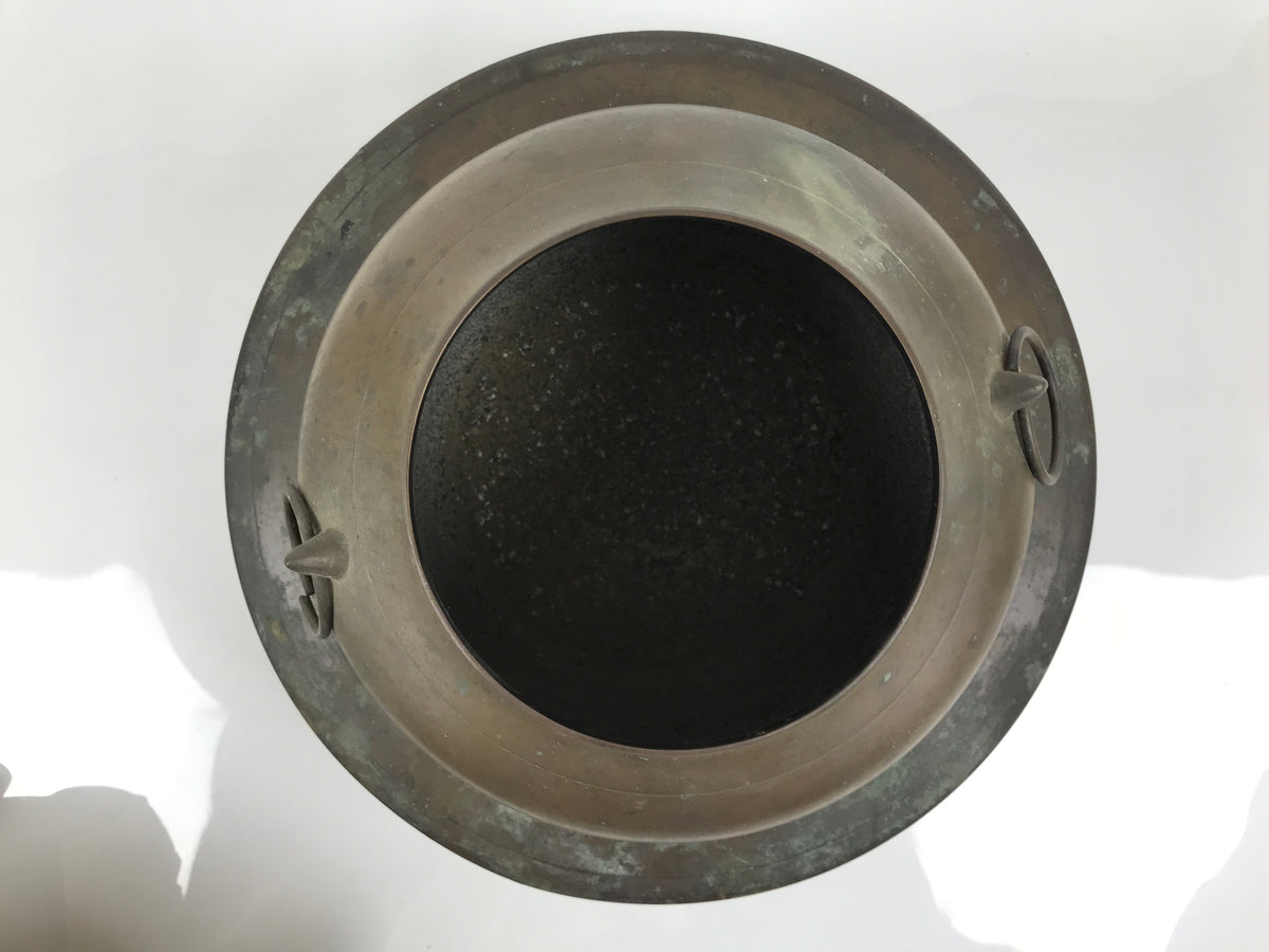 Japanese Metal Kettle Chagama Water Pot Vtg Tea Ceremony Wooden Lid C38-KT - Kettle-chidorivintage.com